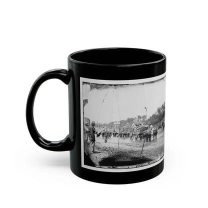 Rappahannock River, Va. Fugitive African Americans Fording The Rappahannock (U.S. Civil War) Black Coffee Mug - Go Mug Yourself