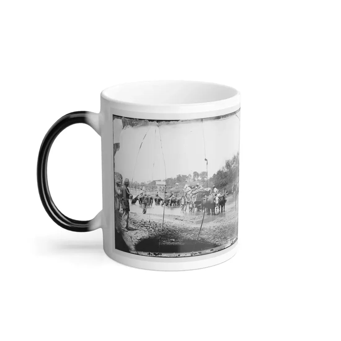 Rappahannock River, Va. Fugitive African Americans Fording the Rappahannock (U.S. Civil War) Color Changing Coffee Mug 11oz - Go Mug Yourself