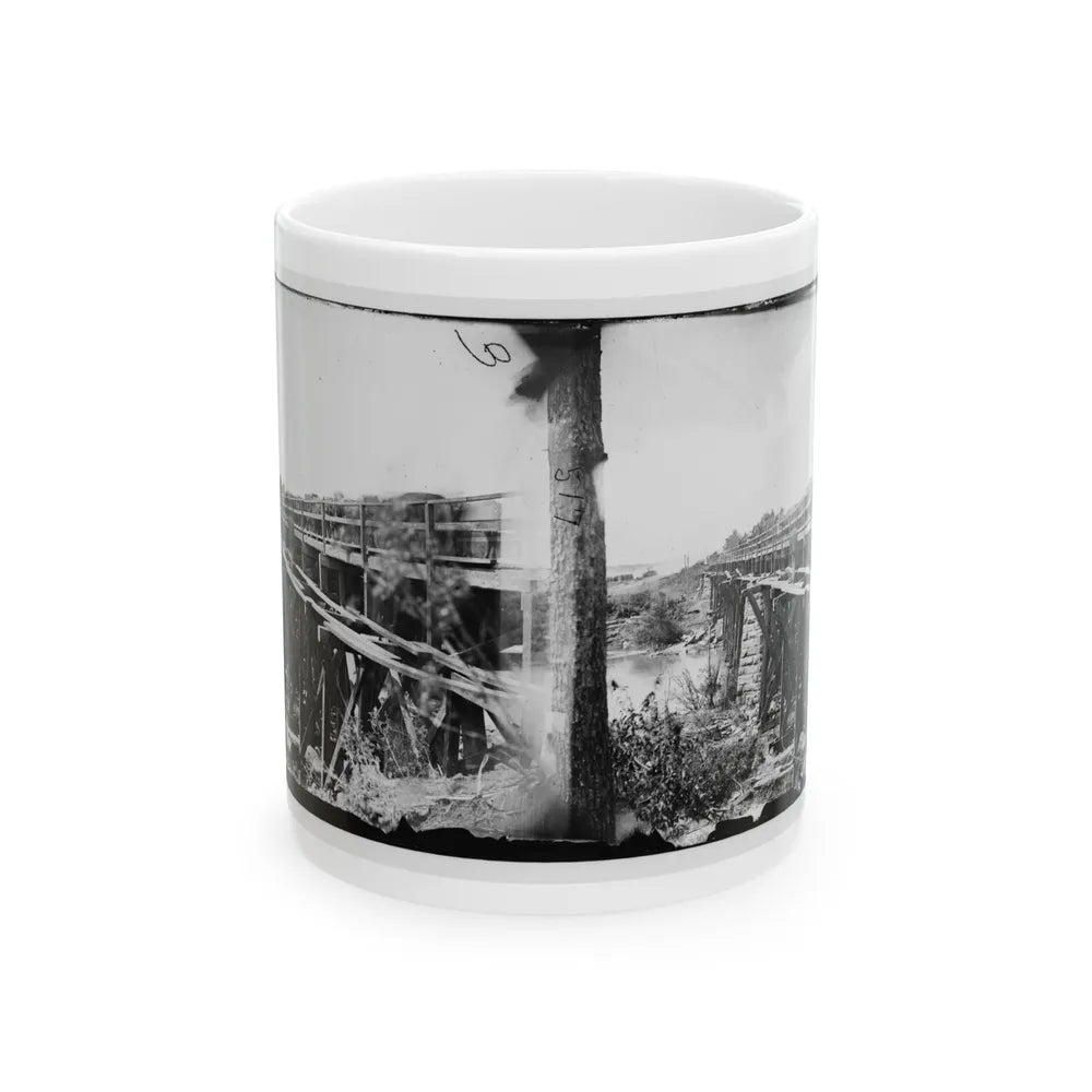 Rappahannock River, Va. Bridge, South View (U.S. Civil War) White Coffee Mug-11oz-Go Mug Yourself