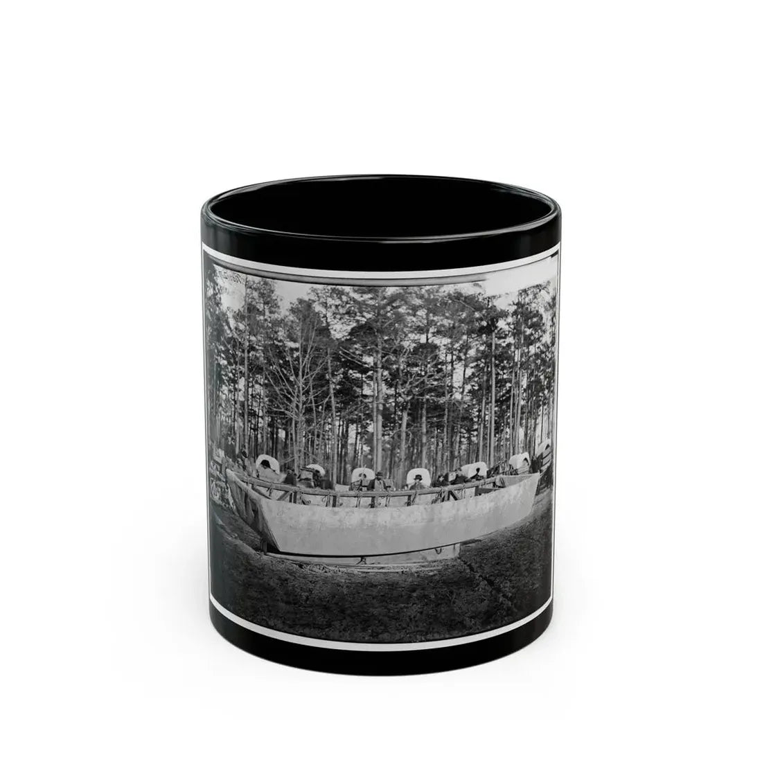 Rappahannock Station, Va. Canvas Pontoon Boat, 50th New York Engineers (U.S. Civil War) Black Coffee Mug 11oz - Go Mug Yourself