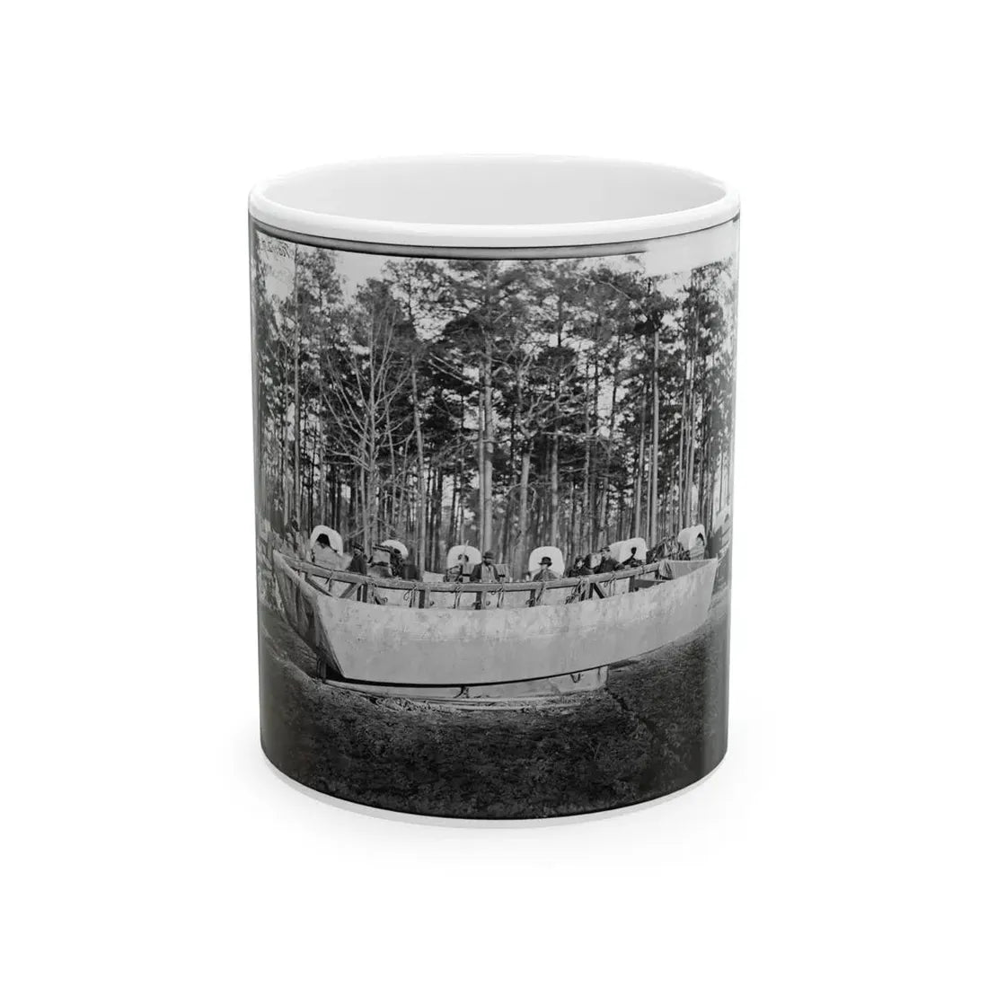 Rappahannock Station, Va. Canvas Pontoon Boat, 50th New York Engineers (U.S. Civil War) White Coffee Mug 11oz - Go Mug Yourself