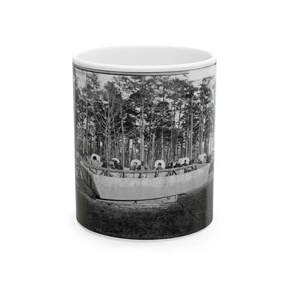 Rappahannock Station, Va. Canvas Pontoon Boat, 50th New York Engineers (U.S. Civil War) White Coffee Mug 11oz - Go Mug Yourself