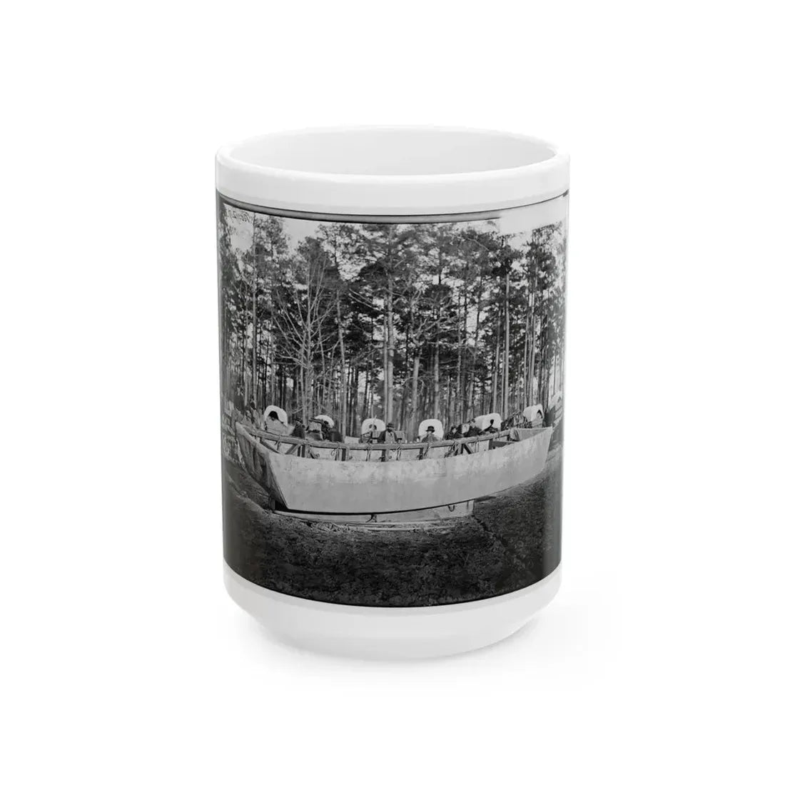 Rappahannock Station, Va. Canvas Pontoon Boat, 50th New York Engineers (U.S. Civil War) White Coffee Mug 15oz - Go Mug Yourself