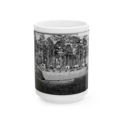 Rappahannock Station, Va. Canvas Pontoon Boat, 50th New York Engineers (U.S. Civil War) White Coffee Mug 15oz - Go Mug Yourself