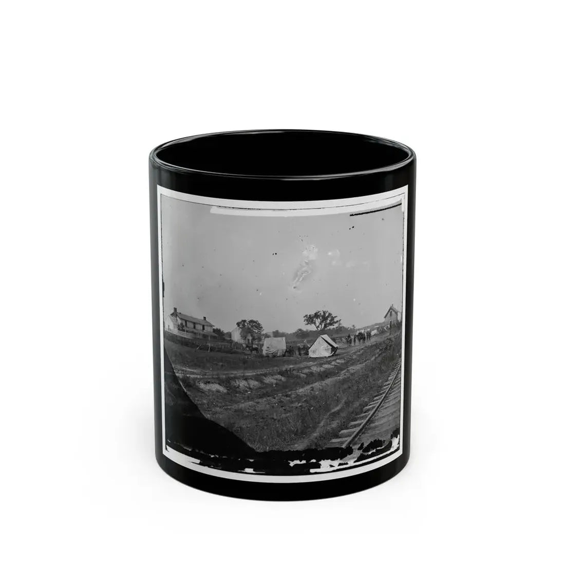 Rappahannock Station, Va. Federal Encampment Near Railroad (U.S. Civil War) Black Coffee Mug 11oz - Go Mug Yourself