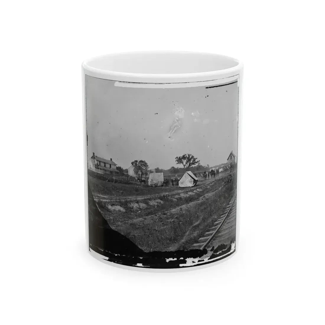 Rappahannock Station, Va. Federal Encampment Near Railroad (U.S. Civil War) White Coffee Mug 11oz - Go Mug Yourself