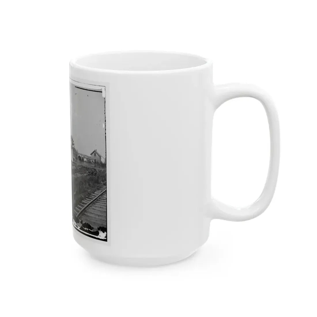 Rappahannock Station, Va. Federal Encampment Near Railroad (U.S. Civil War) White Coffee Mug - Go Mug Yourself
