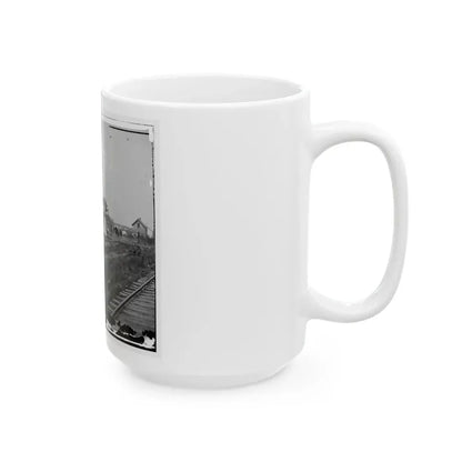 Rappahannock Station, Va. Federal Encampment Near Railroad (U.S. Civil War) White Coffee Mug - Go Mug Yourself