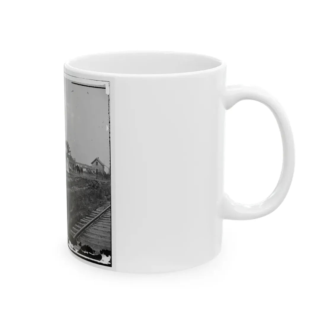 Rappahannock Station, Va. Federal Encampment Near Railroad (U.S. Civil War) White Coffee Mug - Go Mug Yourself