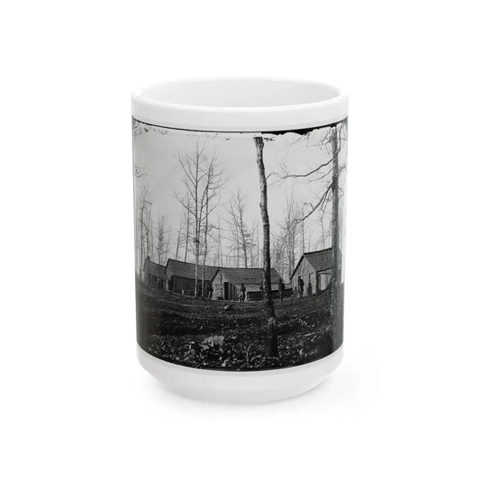 Rappahannock Station, Va. Quarters Of Field And Staff Officers, 50th New York Engineers (U.S. Civil War) White Coffee Mug 15oz - Go Mug Yourself