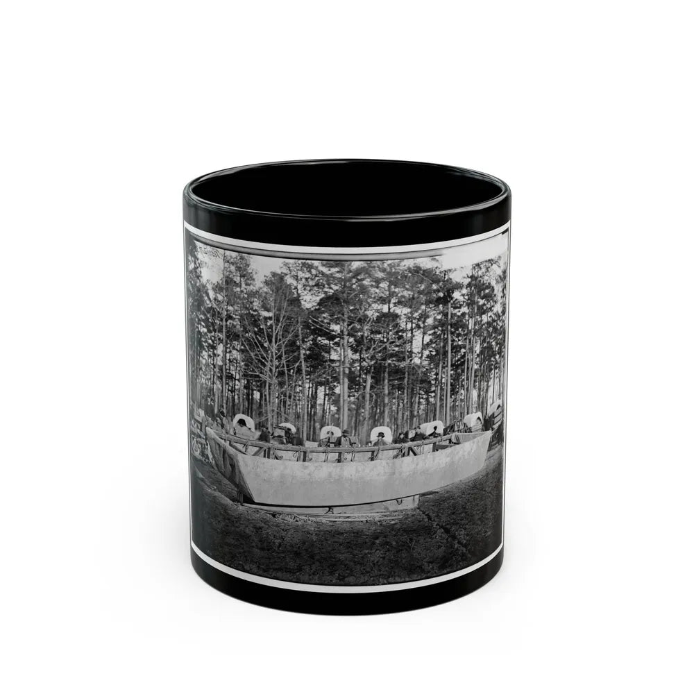 Rappahannock Station, Va. Canvas Pontoon Boat, 50th New York Engineers (U.S. Civil War) Black Coffee Mug-11oz-Go Mug Yourself