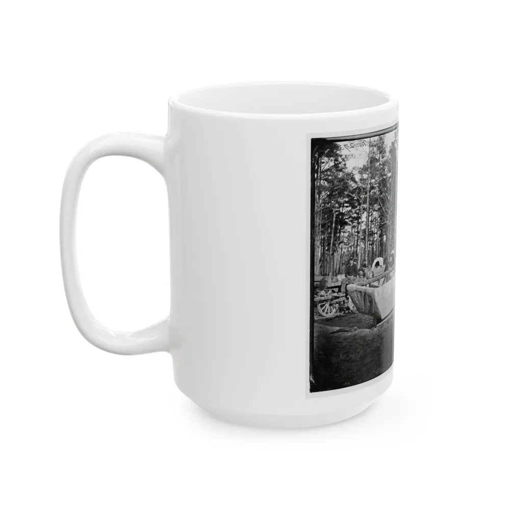 Rappahannock Station, Va. Canvas Pontoon Boat, 50th New York Engineers (U.S. Civil War) White Coffee Mug-Go Mug Yourself