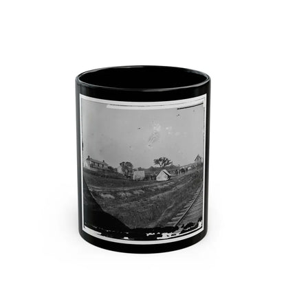 Rappahannock Station, Va. Federal Encampment Near Railroad (U.S. Civil War) Black Coffee Mug-11oz-Go Mug Yourself