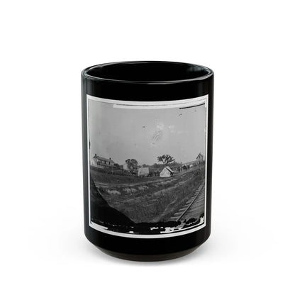 Rappahannock Station, Va. Federal Encampment Near Railroad (U.S. Civil War) Black Coffee Mug-15oz-Go Mug Yourself