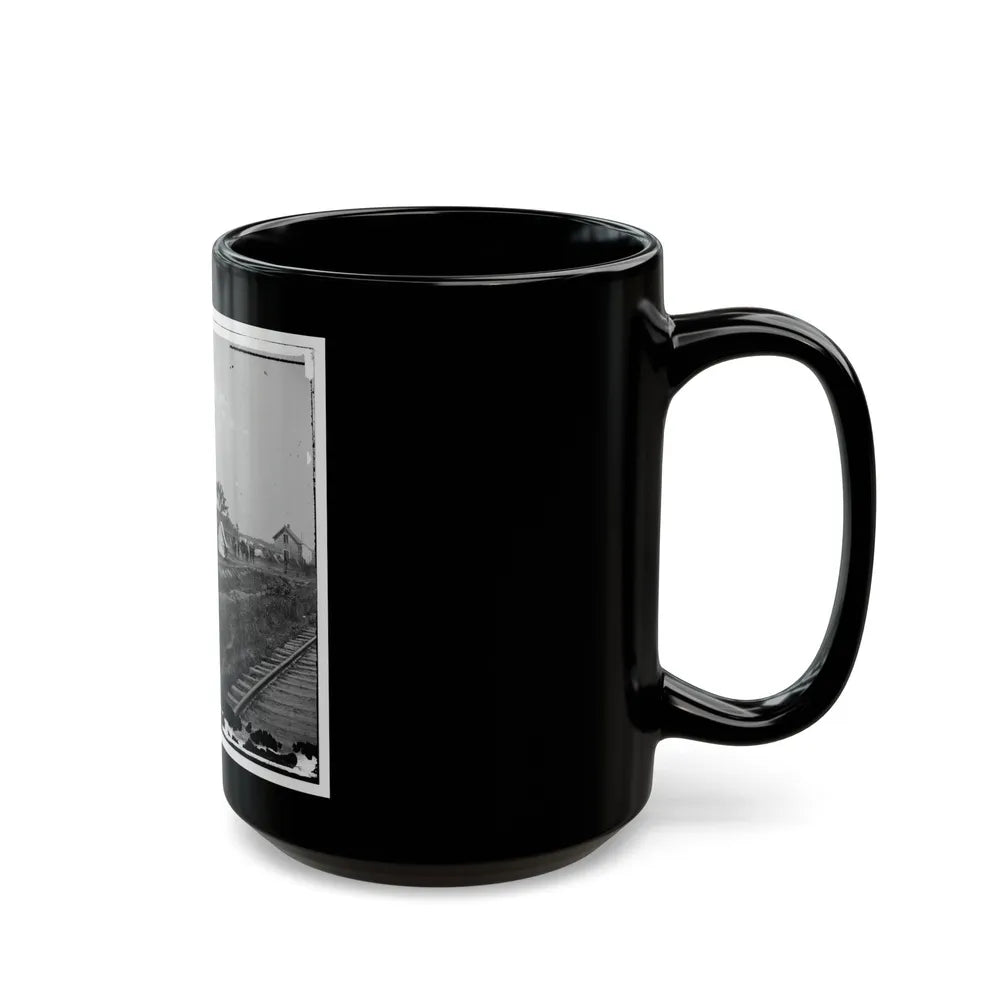 Rappahannock Station, Va. Federal Encampment Near Railroad (U.S. Civil War) Black Coffee Mug-Go Mug Yourself