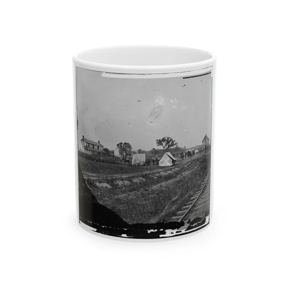 Rappahannock Station, Va. Federal Encampment Near Railroad (U.S. Civil War) White Coffee Mug-11oz-Go Mug Yourself