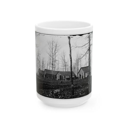 Rappahannock Station, Va. Quarters Of Field And Staff Officers, 50th New York Engineers (U.S. Civil War) White Coffee Mug-15oz-Go Mug Yourself