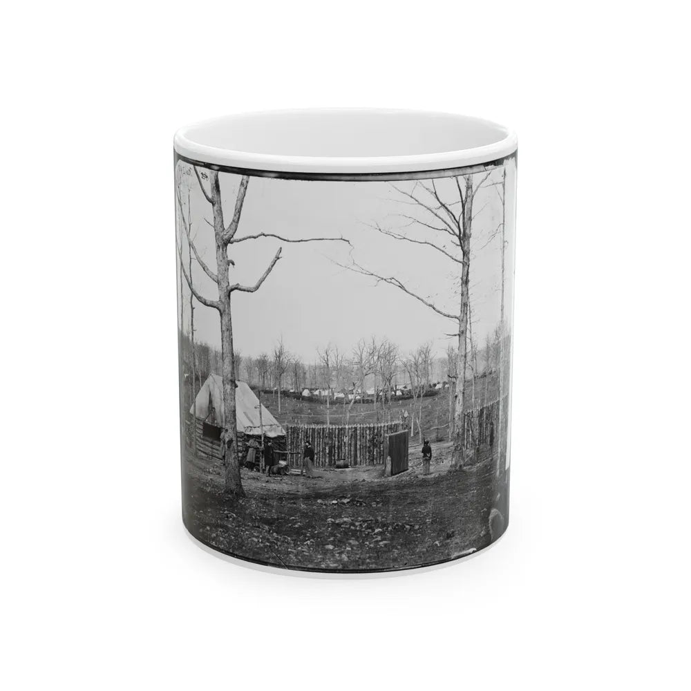 Rappahannock Station, Va. Sutler's Hut And Stockade Of 50th New York Engineers (U.S. Civil War) White Coffee Mug-11oz-Go Mug Yourself