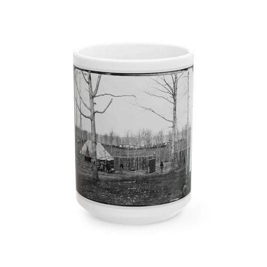 Rappahannock Station, Va. Sutler's Hut And Stockade Of 50th New York Engineers (U.S. Civil War) White Coffee Mug-15oz-Go Mug Yourself