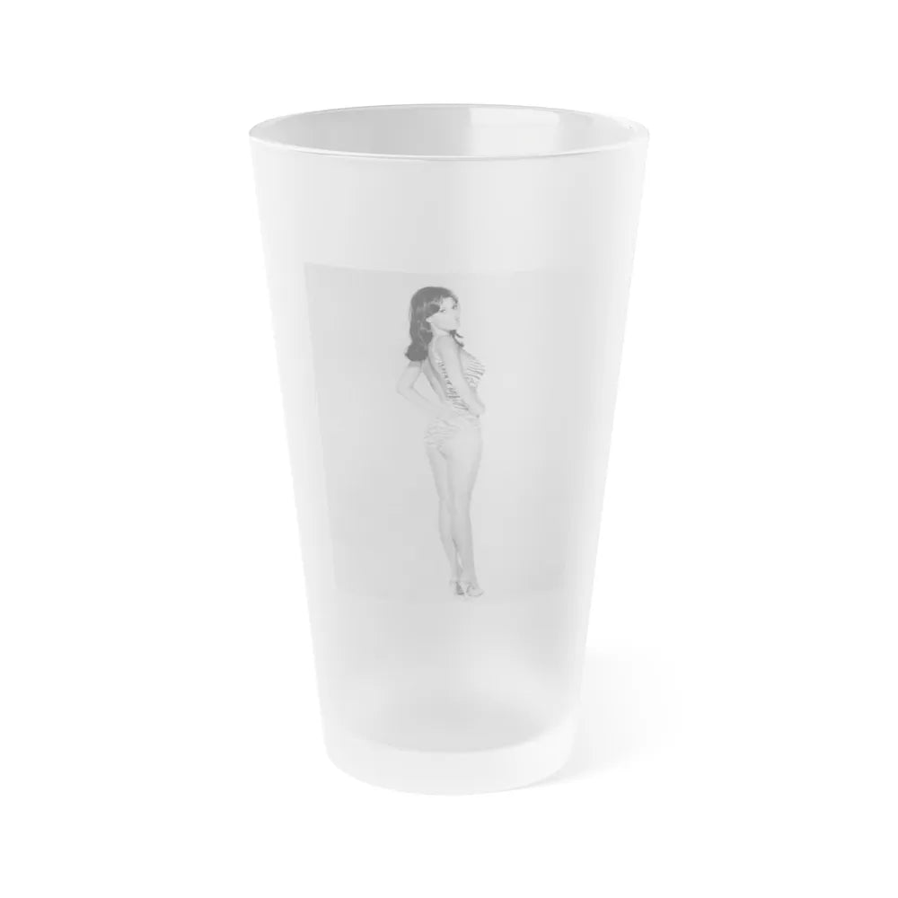 Raquel Welch #145 (Vintage Female Icon) Frosted Pint Glass 16oz-16oz-Frosted-Go Mug Yourself