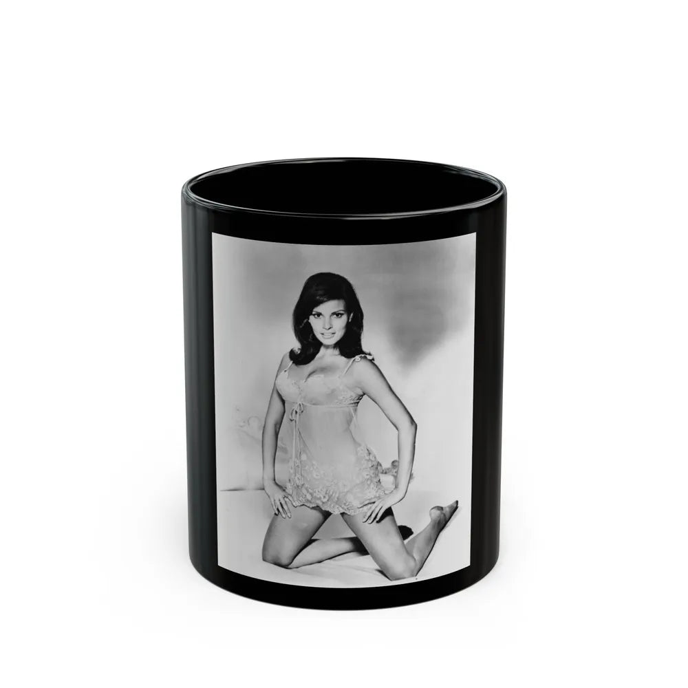 Raquel Welch #168 (Vintage Female Icon) Black Coffee Mug-11oz-Go Mug Yourself