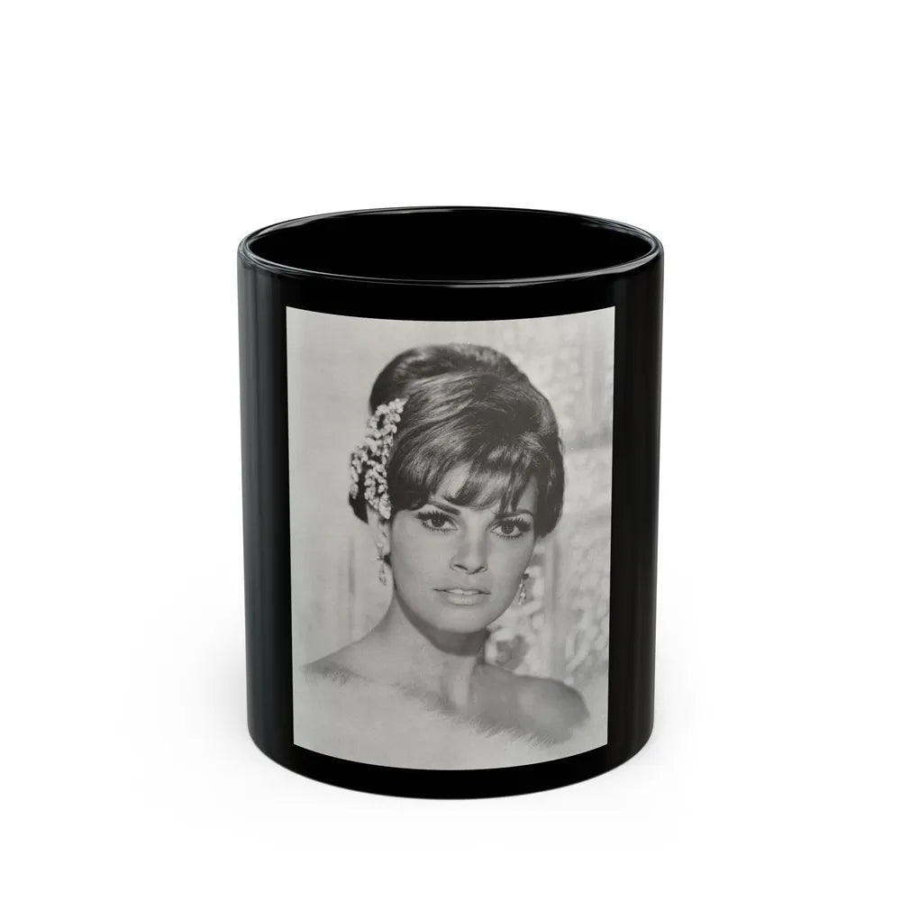 Raquel Welch #169 (Vintage Female Icon) Black Coffee Mug-11oz-Go Mug Yourself