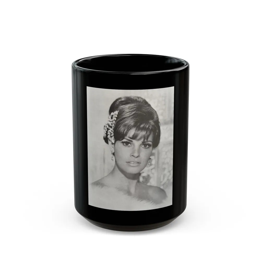 Raquel Welch #169 (Vintage Female Icon) Black Coffee Mug-15oz-Go Mug Yourself