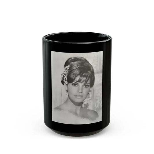 Raquel Welch #169 (Vintage Female Icon) Black Coffee Mug 15oz - Go Mug Yourself