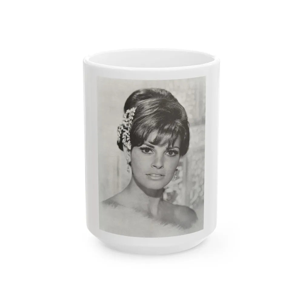 Raquel Welch #169 (Vintage Female Icon) White Coffee Mug-15oz-Go Mug Yourself