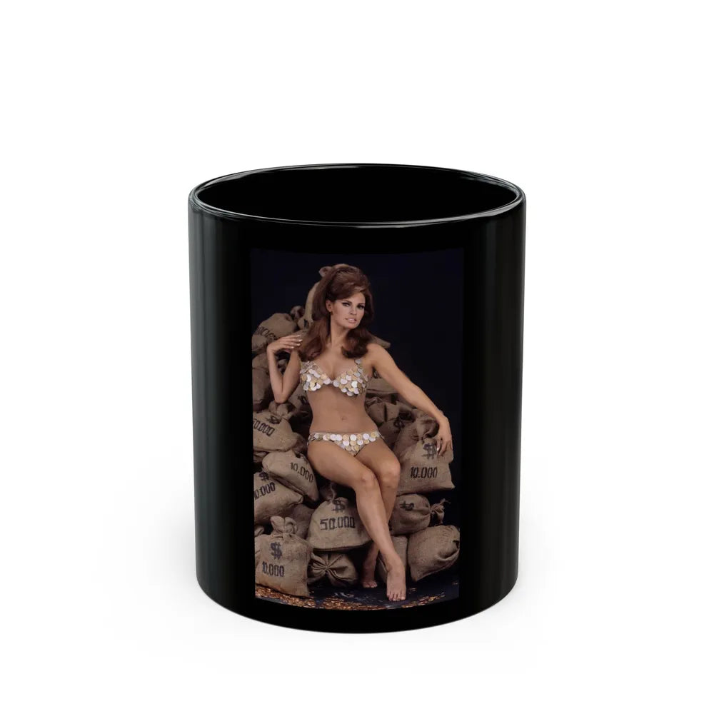 Raquel Welch #177 (Vintage Female Icon) Black Coffee Mug-11oz-Go Mug Yourself