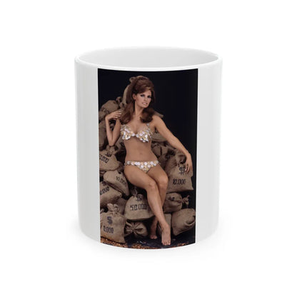 Raquel Welch #177 (Vintage Female Icon) White Coffee Mug-11oz-Go Mug Yourself