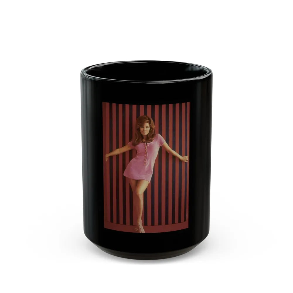 Raquel Welch #178 (Vintage Female Icon) Black Coffee Mug-15oz-Go Mug Yourself