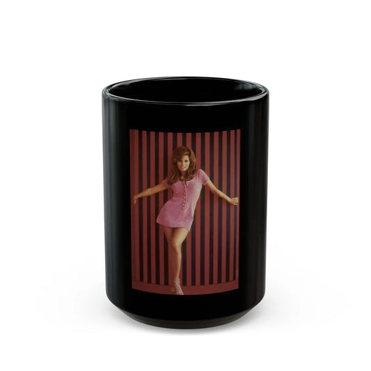 Raquel Welch #178 (Vintage Female Icon) Black Coffee Mug-15oz-Go Mug Yourself