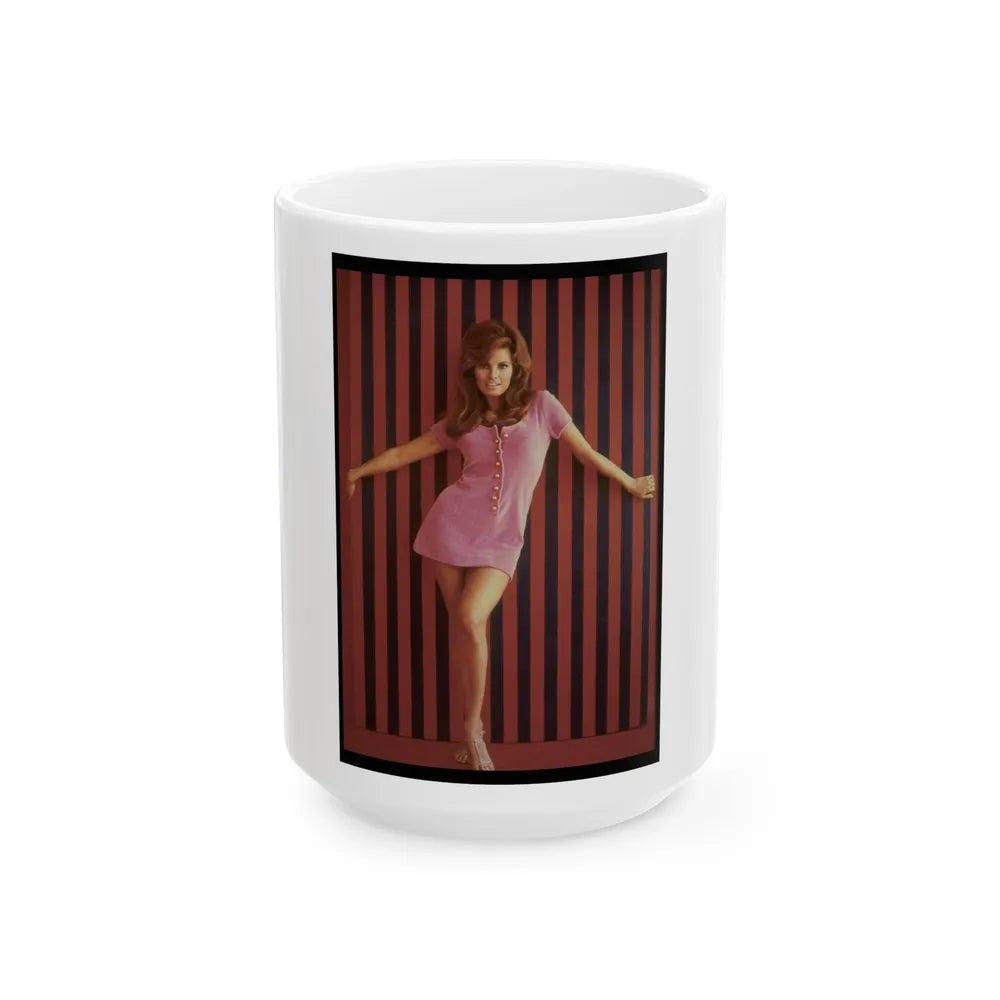 Raquel Welch #178 (Vintage Female Icon) White Coffee Mug-15oz-Go Mug Yourself