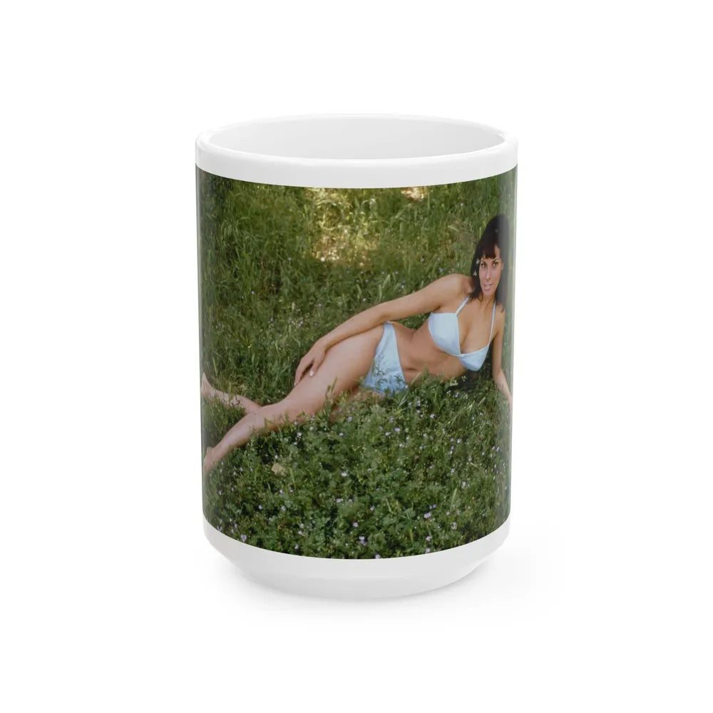 Raquel Welch #180 (Vintage Female Icon) White Coffee Mug-15oz-Go Mug Yourself