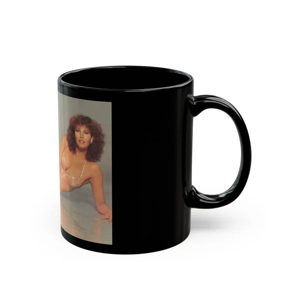 Raquel Welch #183 (Vintage Female Icon) Black Coffee Mug-Go Mug Yourself