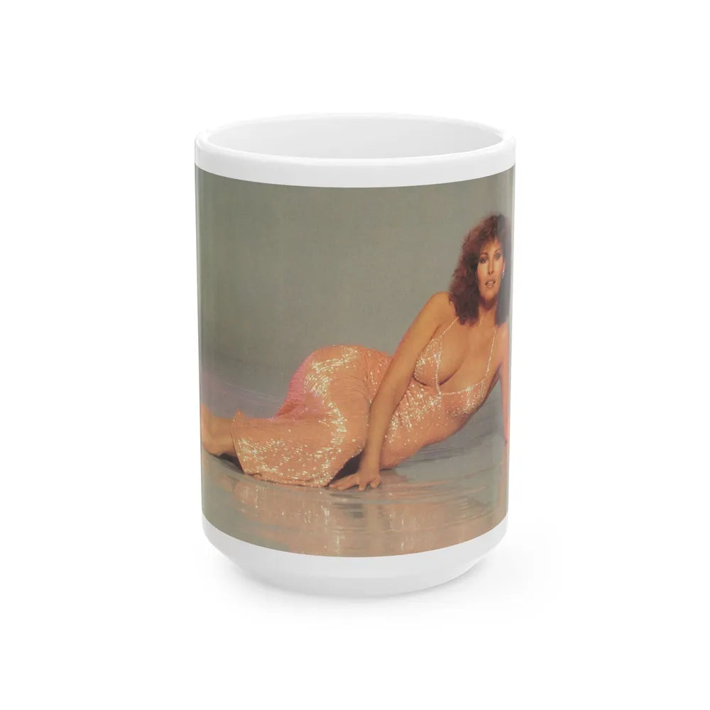 Raquel Welch #183 (Vintage Female Icon) White Coffee Mug-15oz-Go Mug Yourself