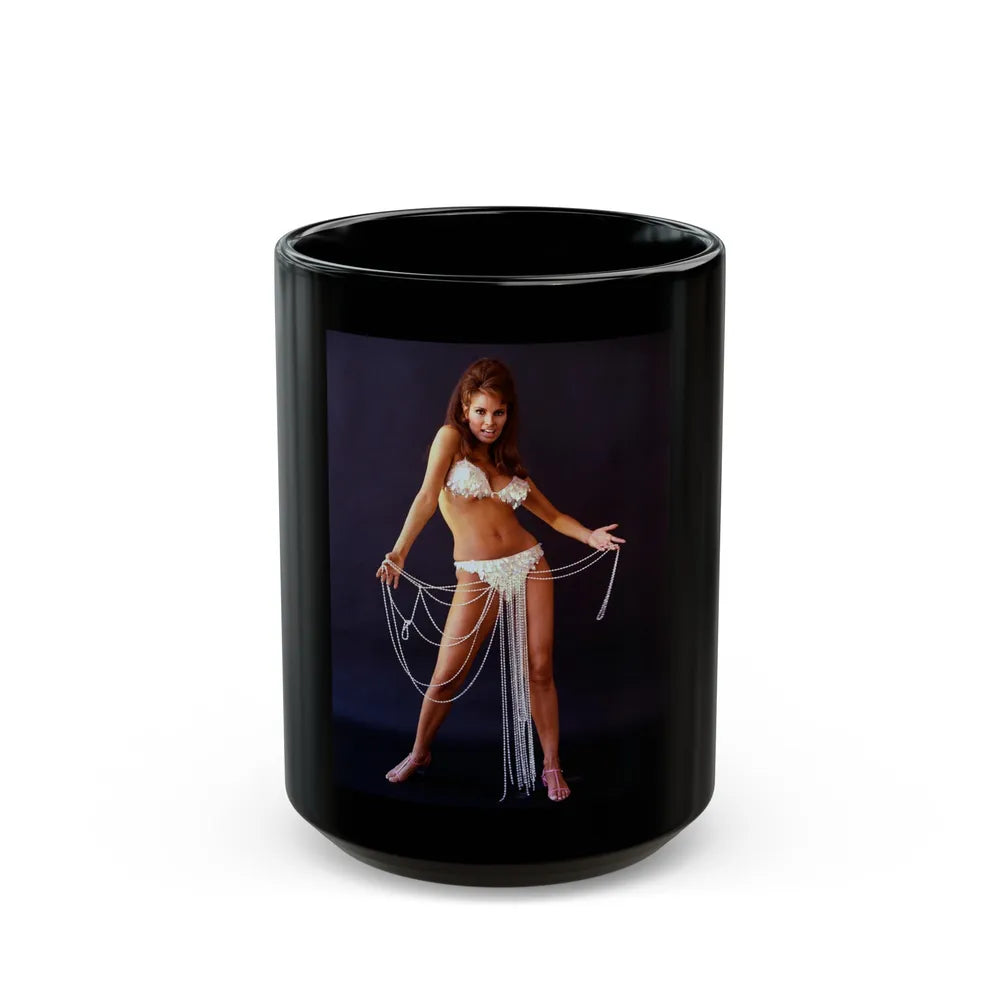 Raquel Welch #185 (Vintage Female Icon) Black Coffee Mug-15oz-Go Mug Yourself