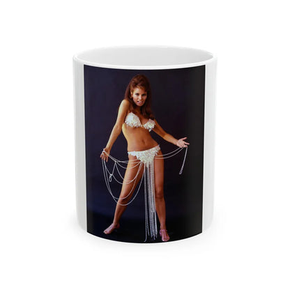 Raquel Welch #185 (Vintage Female Icon) White Coffee Mug-11oz-Go Mug Yourself