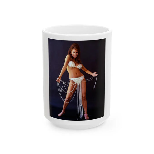 Raquel Welch #185 (Vintage Female Icon) White Coffee Mug-15oz-Go Mug Yourself