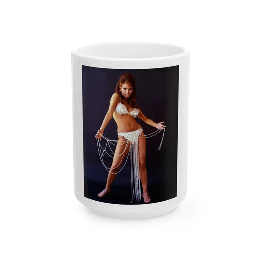 Raquel Welch #185 (Vintage Female Icon) White Coffee Mug 15oz - Go Mug Yourself