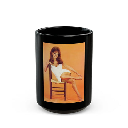 Raquel Welch #186 (Vintage Female Icon) Black Coffee Mug-15oz-Go Mug Yourself