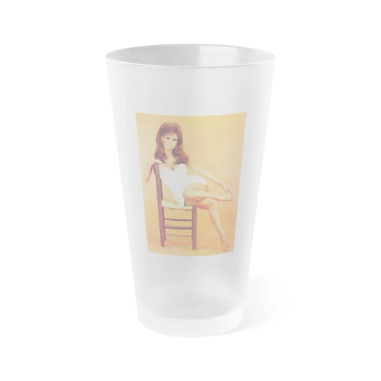 Raquel Welch #186 (Vintage Female Icon) Frosted Pint Glass 16oz-16oz-Frosted-Go Mug Yourself