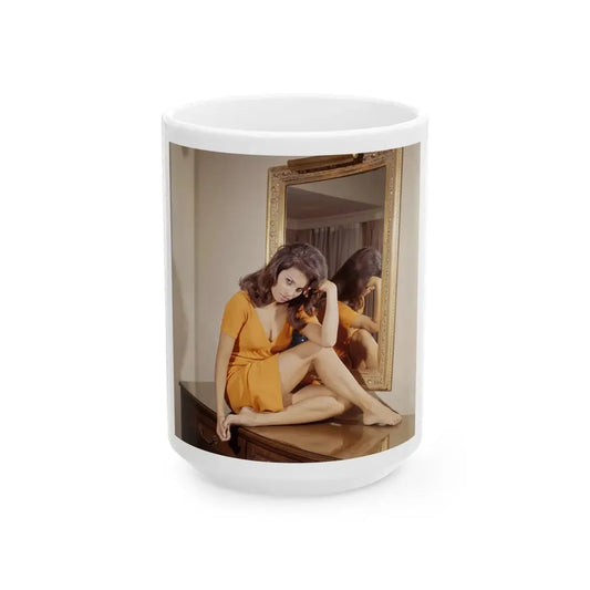 Raquel Welch #189 (Vintage Female Icon) White Coffee Mug 15oz - Go Mug Yourself