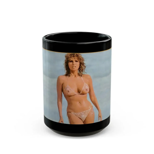 Raquel Welch #192 (Vintage Female Icon) Black Coffee Mug 15oz - Go Mug Yourself