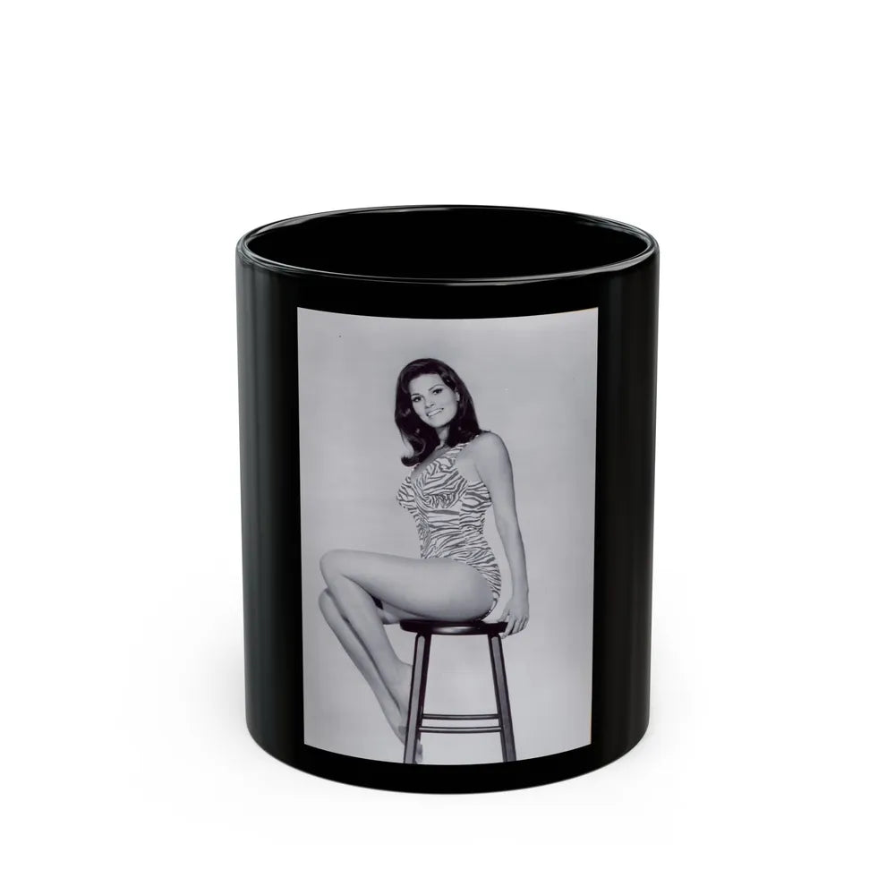 Raquel Welch #193 (Vintage Female Icon) Black Coffee Mug-11oz-Go Mug Yourself