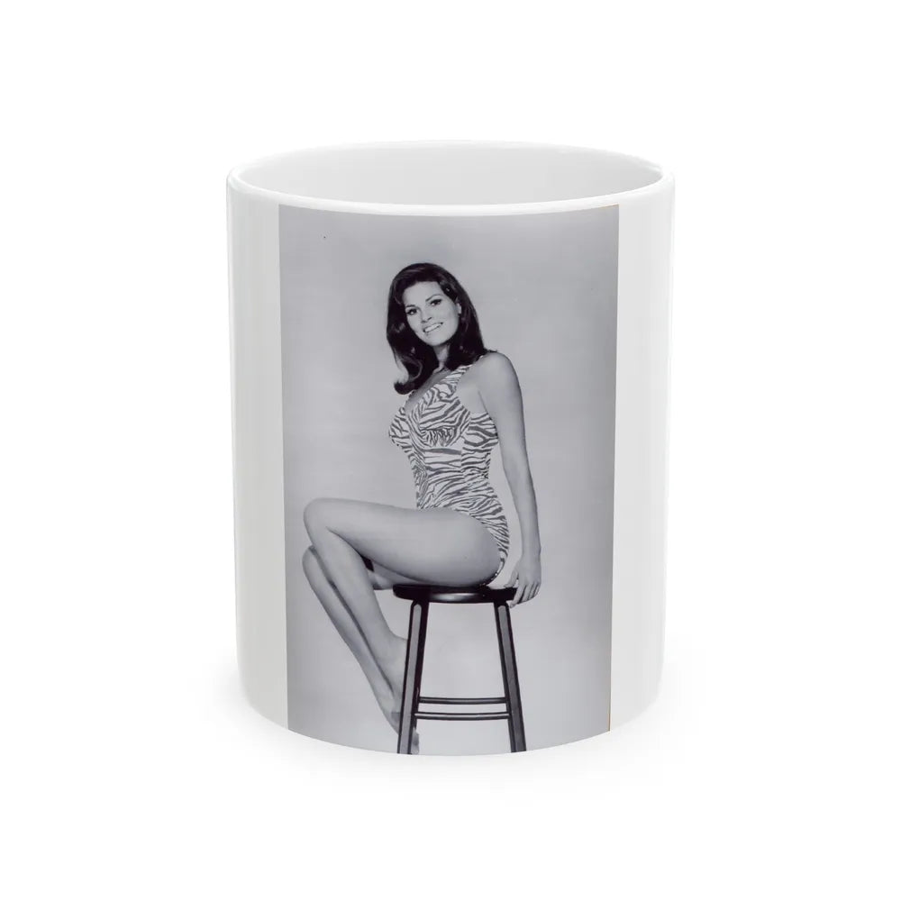 Raquel Welch #193 (Vintage Female Icon) White Coffee Mug-11oz-Go Mug Yourself