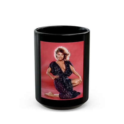 Raquel Welch #206 (Vintage Female Icon) Black Coffee Mug-15oz-Go Mug Yourself