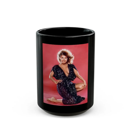 Raquel Welch #206 (Vintage Female Icon) Black Coffee Mug 15oz - Go Mug Yourself