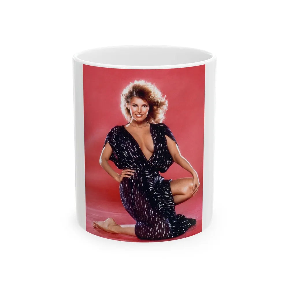 Raquel Welch #206 (Vintage Female Icon) White Coffee Mug-11oz-Go Mug Yourself